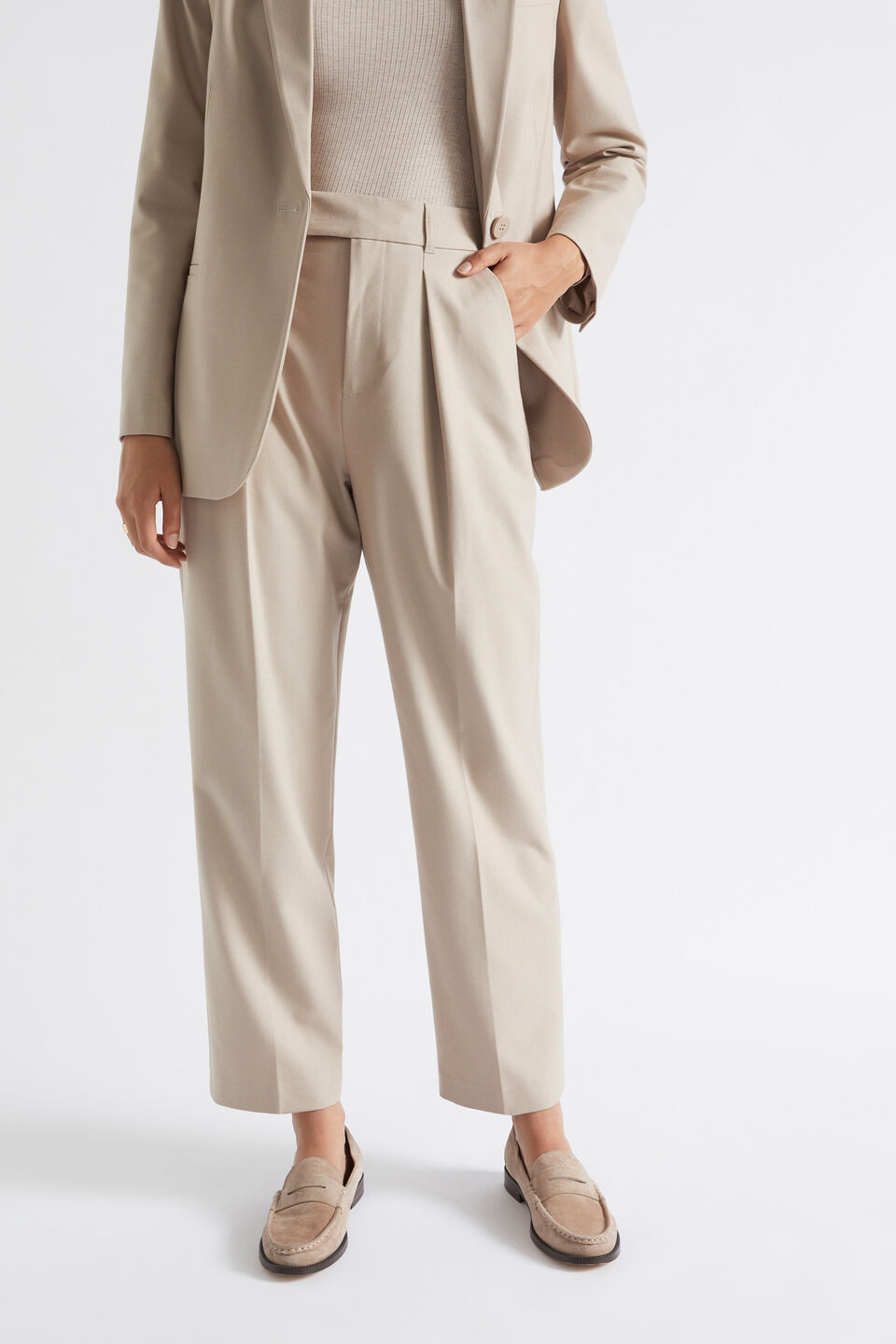 Pleat Front Trouser  Light Storm