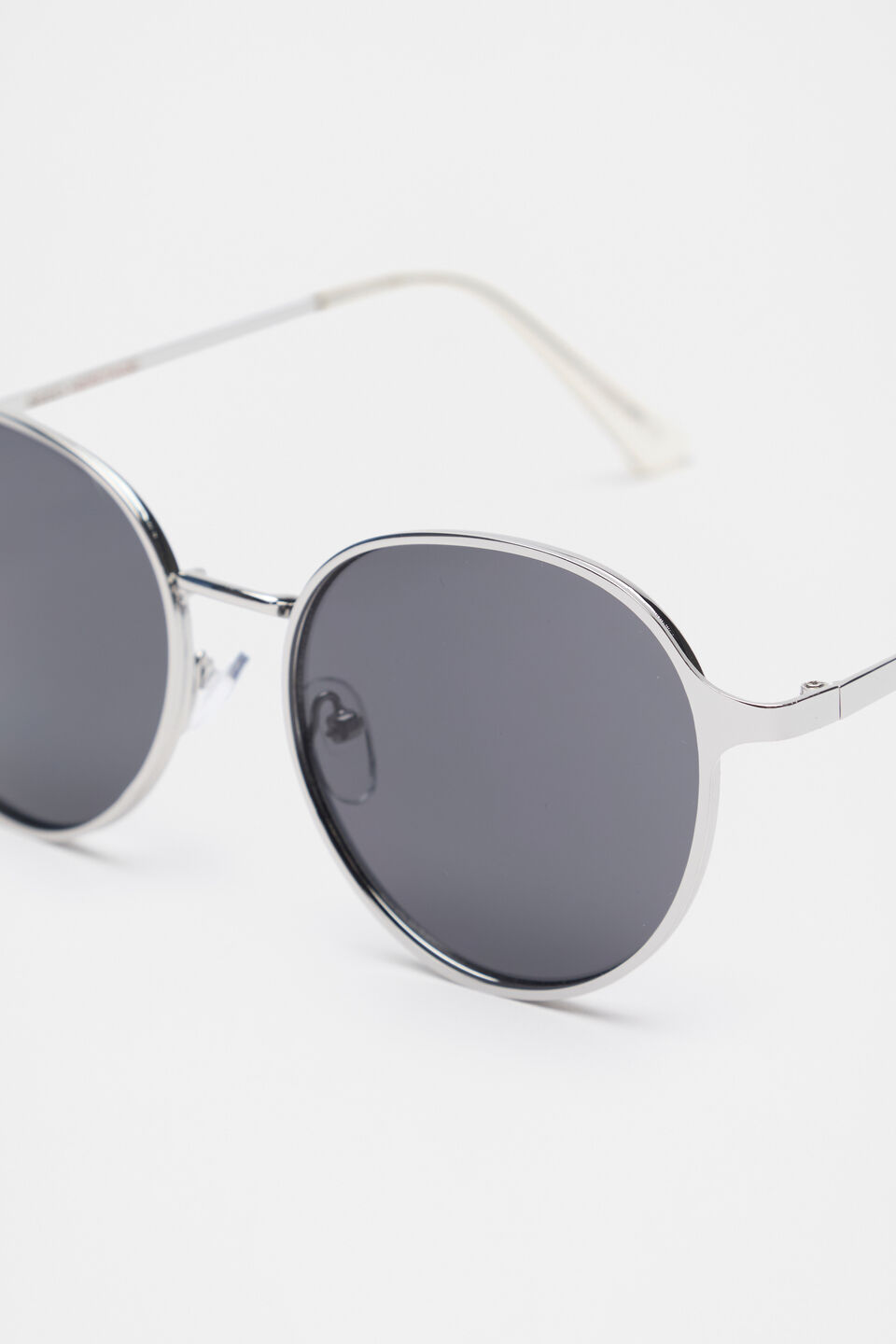 Becca Round Metal Sunglasses  Silver