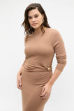 Long Sleeve Ruched Side Dress  Amaretto  hi-res