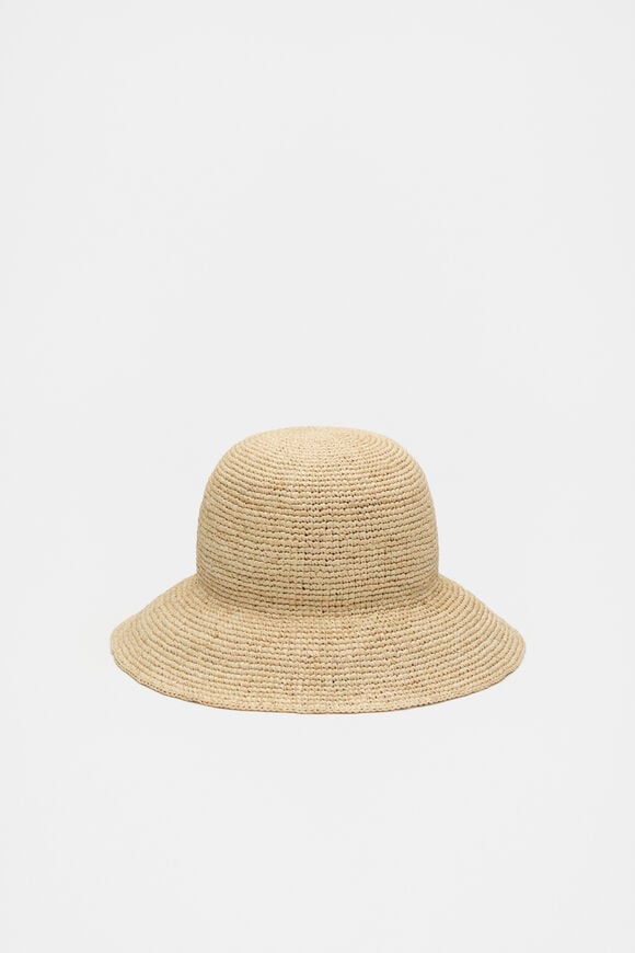 Raffia Rounded Bucket Hat  Natural  hi-res