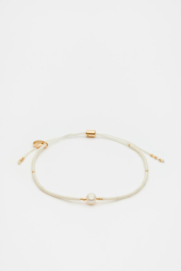 Pearly Cord Bracelet  Cream  hi-res