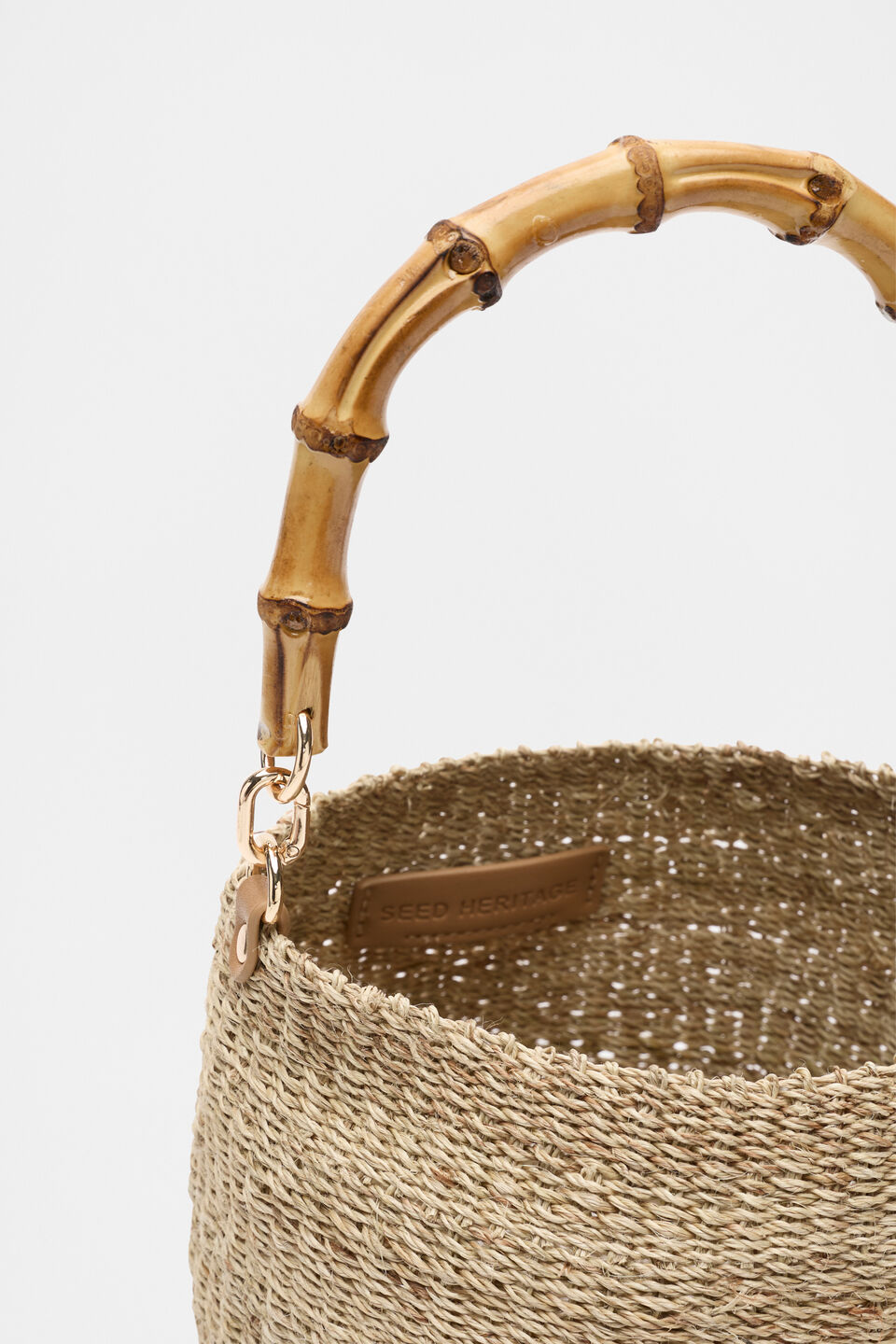Handle Detail Bucket Bag  Natural