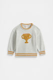 Trophy Knit Sweater  Light Grey Marle  hi-res