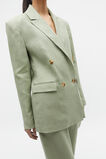 Linen Double Breasted Blazer  Pale Olive  hi-res