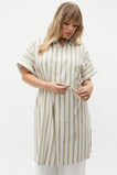 Stripe Collar Detail Poncho  Rosemary Stripe  hi-res