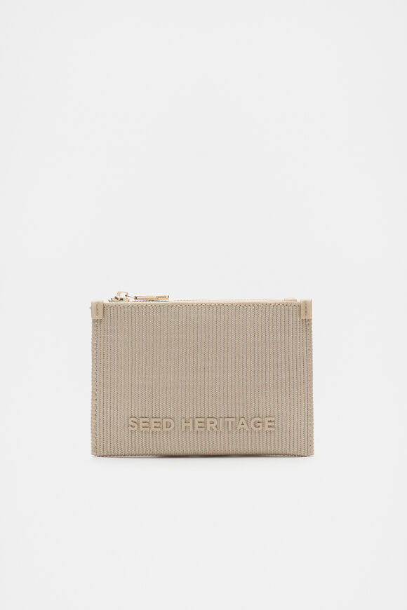 Knit Zip Purse  Rye  hi-res