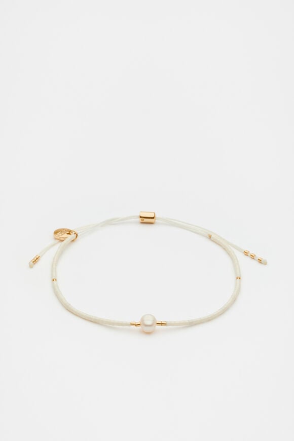 Pearly Cord Bracelet  Cream  hi-res