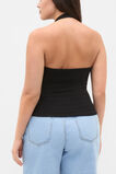 Halter Rib Scoop Neck Tank  Black  hi-res