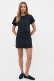 Scallop Crepe Knit Skirt  Twilight Blue  hi-res