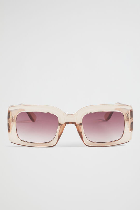 Lou Rectangle Sunglasses  Sheer Beige  hi-res