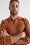 Merino Wool Polo Knit  Nutmeg  hi-res