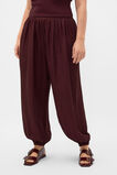 Textured Satin Harem Pant  Plum Red  hi-res