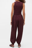 Textured Satin Harem Pant  Plum Red  hi-res