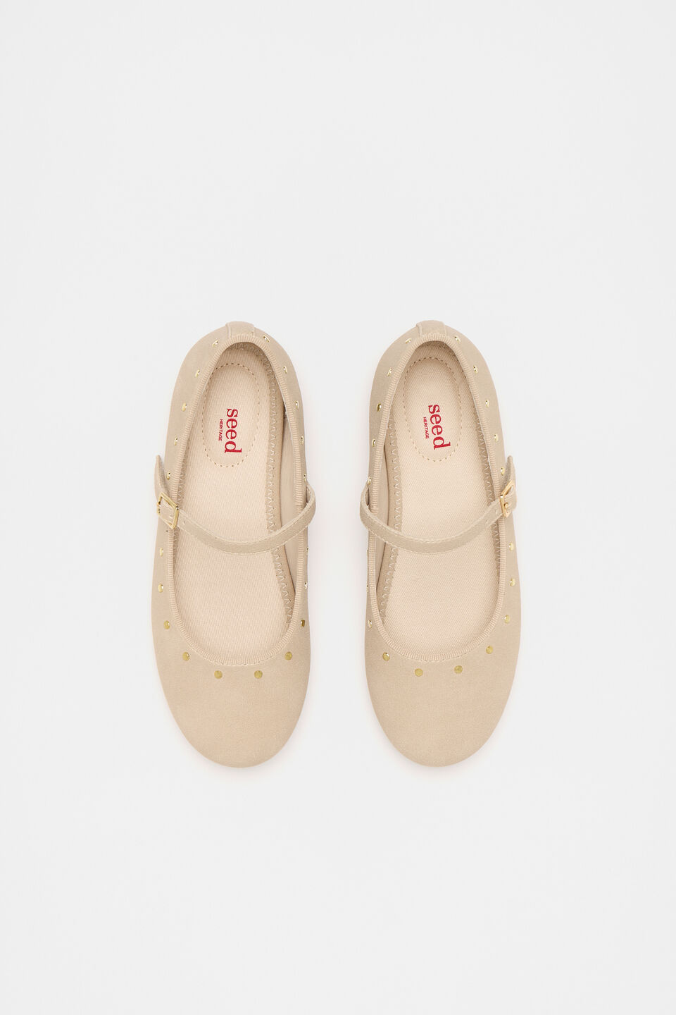 Studded Ballet Flat  Latte