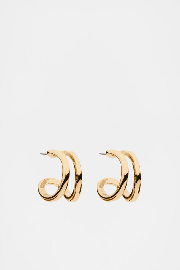 Double Strand Earring  Gold  hi-res