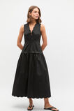 Poplin Scallop Dress  Black  hi-res