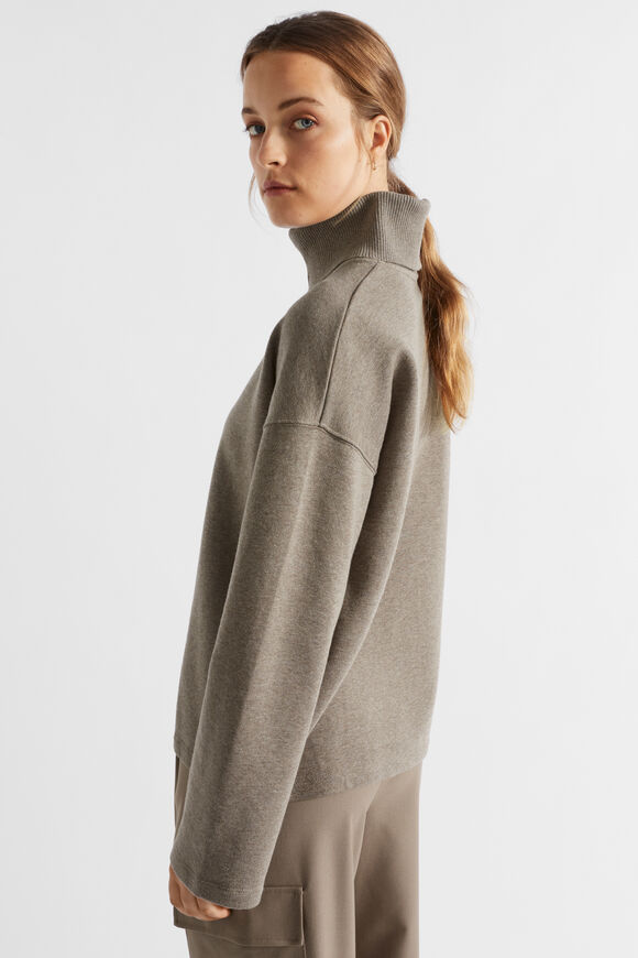Roll Neck Terry Sweat  Hazel Marle  hi-res