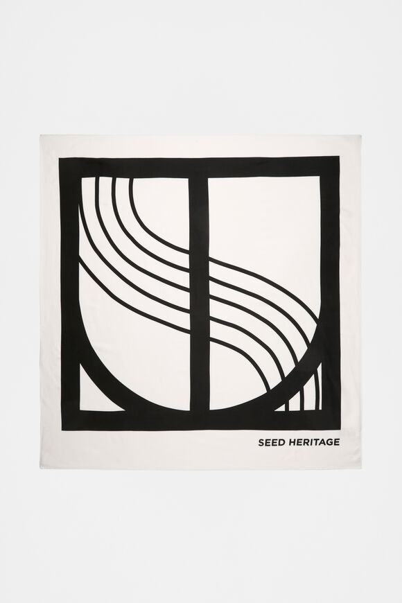 Seed Emblem Monochrome Scarf  Cloud Cream  hi-res