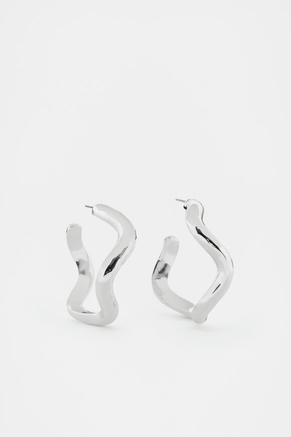 Wave Hoop  Silver  hi-res