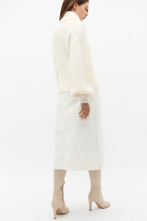Lofty Textured Roll Neck Knit  Cloud Cream  hi-res