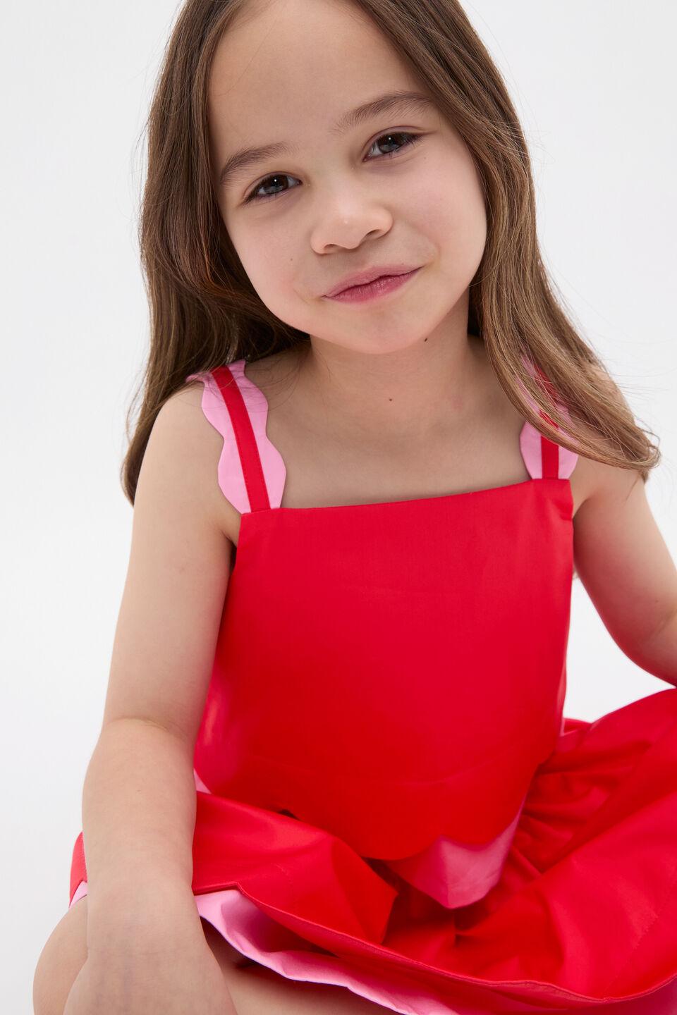 Scallop Cami  Strawberry Red