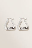 Twisted Triangle Hoop  Silver  hi-res