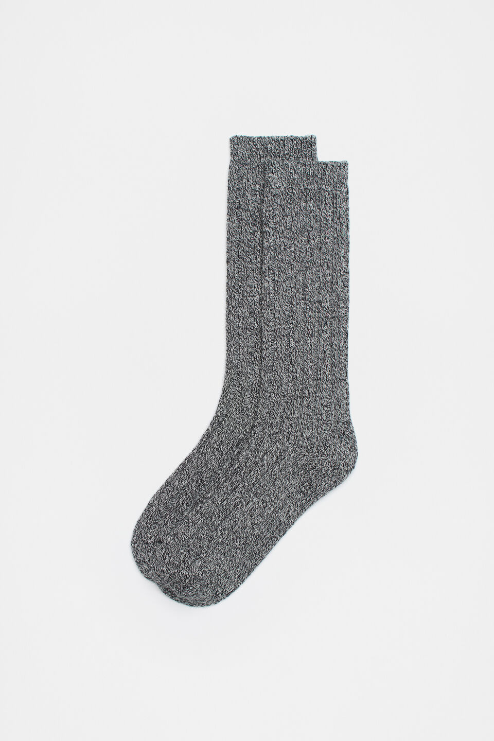 Marled Boot Sock  Black Twist