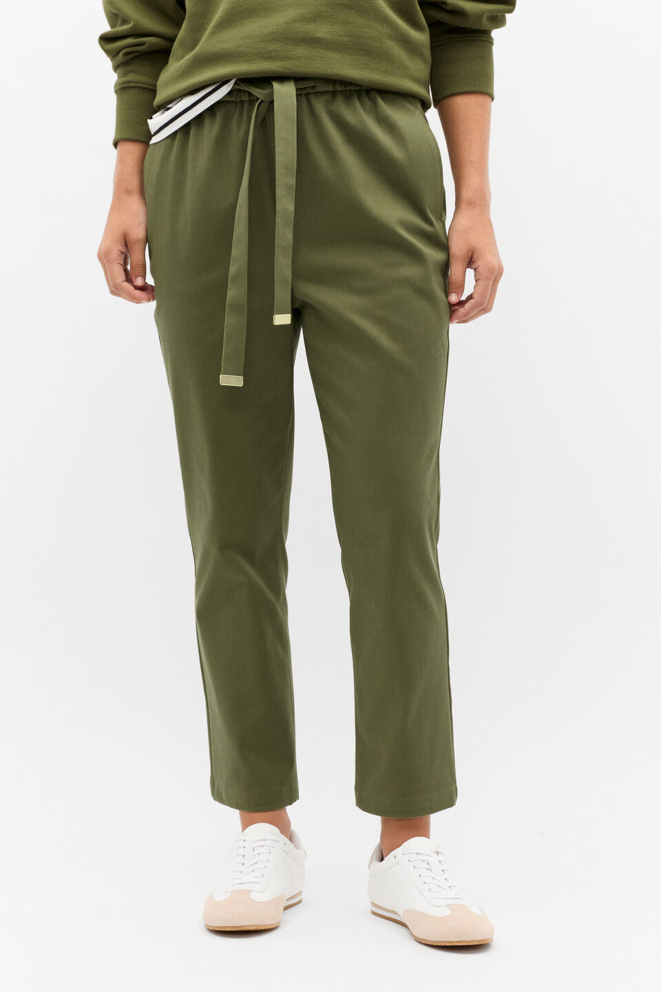 Tapered Leg Tie Pant  Rainforest