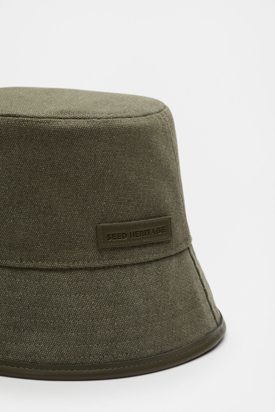 Trim Detail Bucket Hat  Olive Leaf