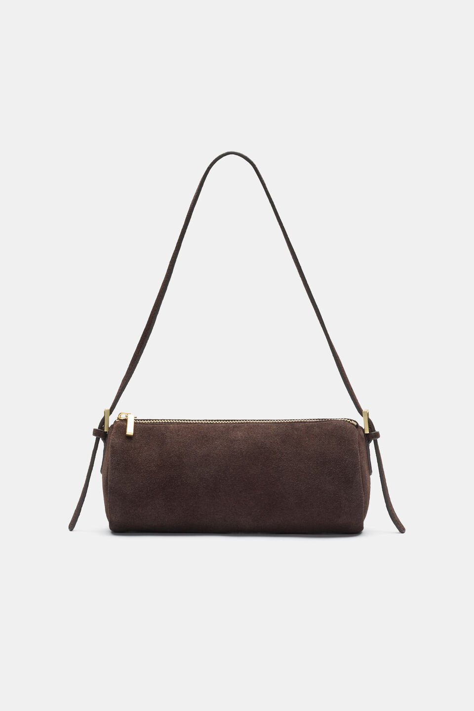 Suede Pouch Shoulder Bag  Chocolate