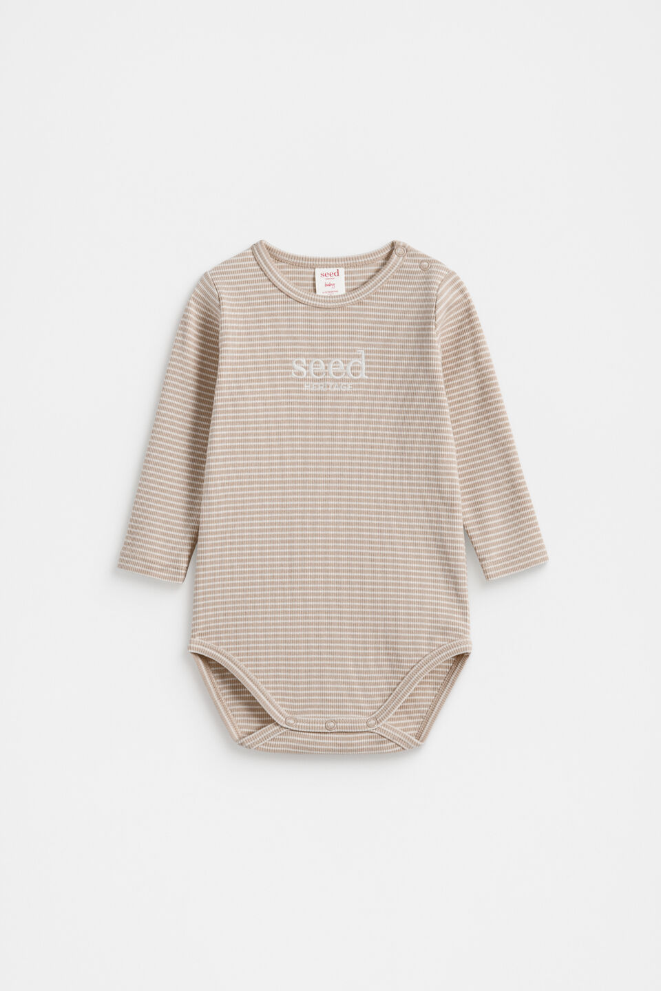 Core Rib Logo Bodysuit  Sand Stripe