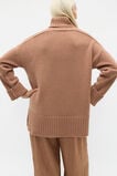 Merino Wool Roll Neck Side Split Knit  Amaretto  hi-res