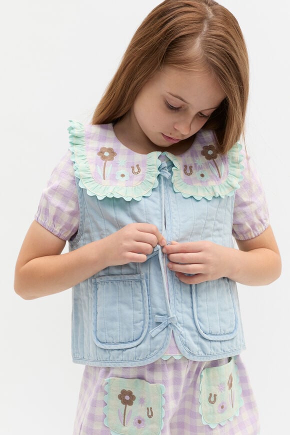 Quilted Vest  Powder Blue Wash  hi-res