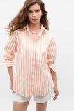 Cotton Stripe Pocket Shirt  Tangerine Stripe  hi-res