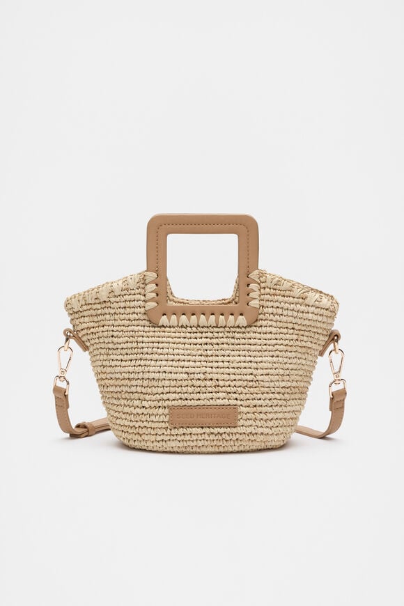 Mini Raffia Crossbody Bag  Caramel  hi-res