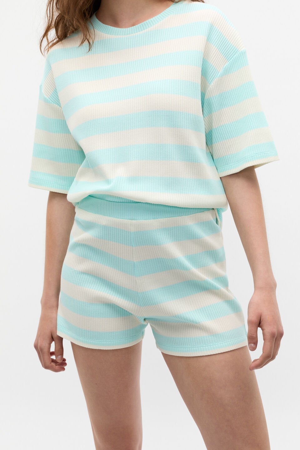 Stripe T-shirt and Short PJ Set  Skyway