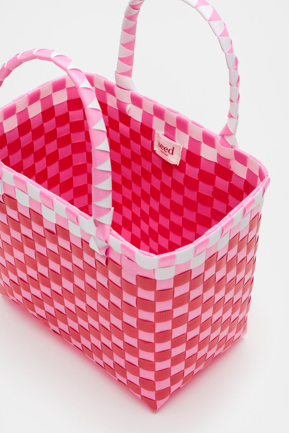 Woven Tote  Strawberry Red