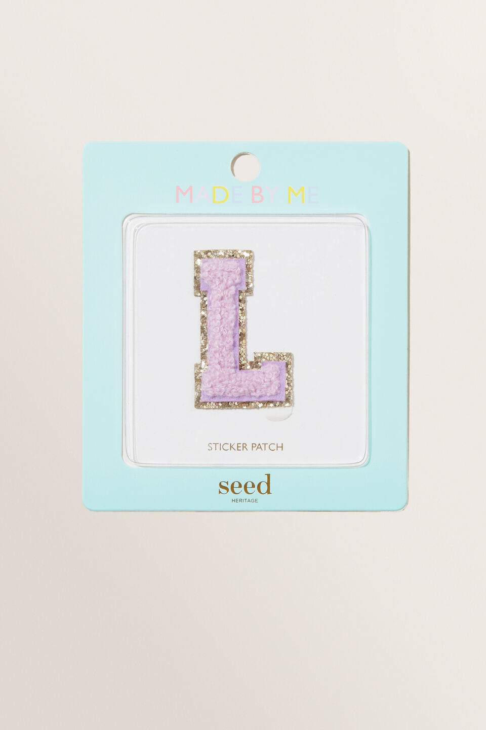 Made By Me Glitter Initial Patch  L