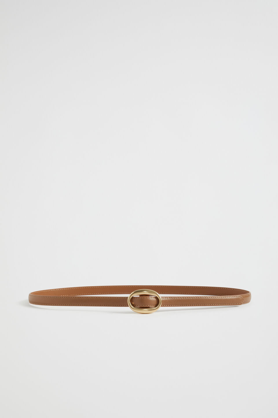 Carmen Oval Buckle Belt  Tan