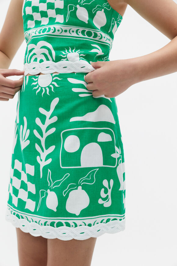 Palm Skirt  Jade Green  hi-res