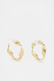 Large Twist Hoop  Gold  hi-res