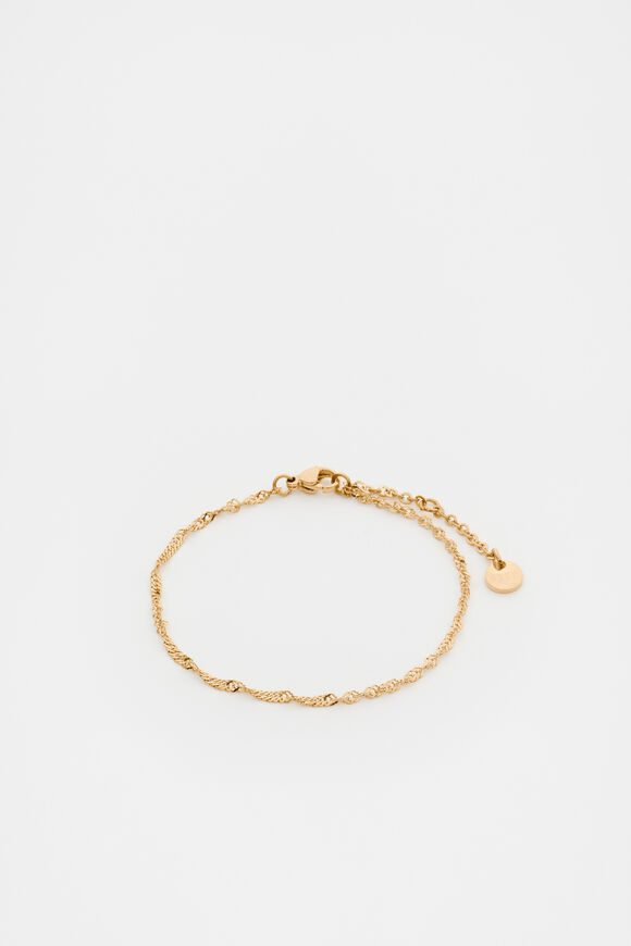 Waterproof Twist Chain Bracelet  Gold  hi-res