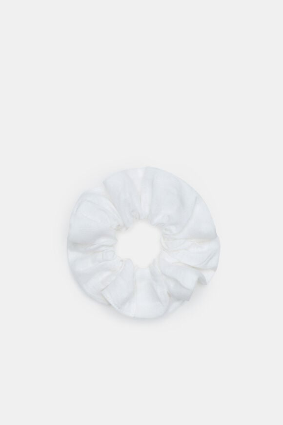 Linen Scrunchie  White  hi-res