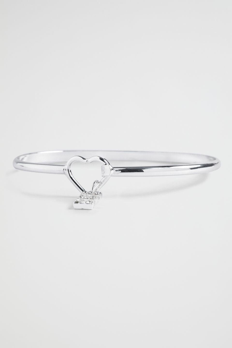 Silver Initial Bangle  E