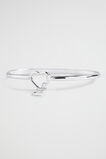 Silver Initial Bangle  E  hi-res