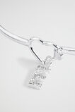 Silver Initial Bangle  E  hi-res