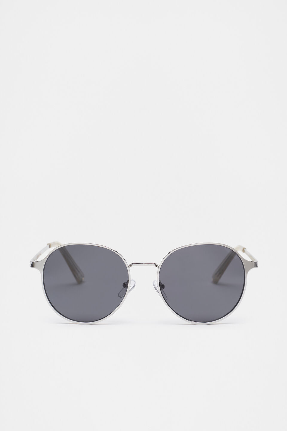 Becca Round Metal Sunglasses  Silver