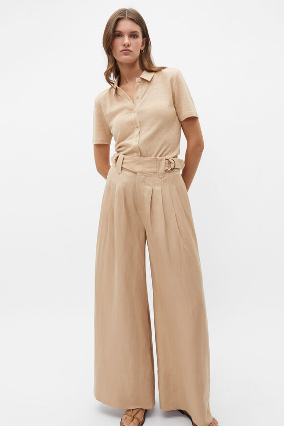 D Ring Pleat Pant  Nougat  hi-res