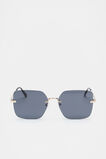 Matea Rectangle Frameless Sunglasses  Black  hi-res