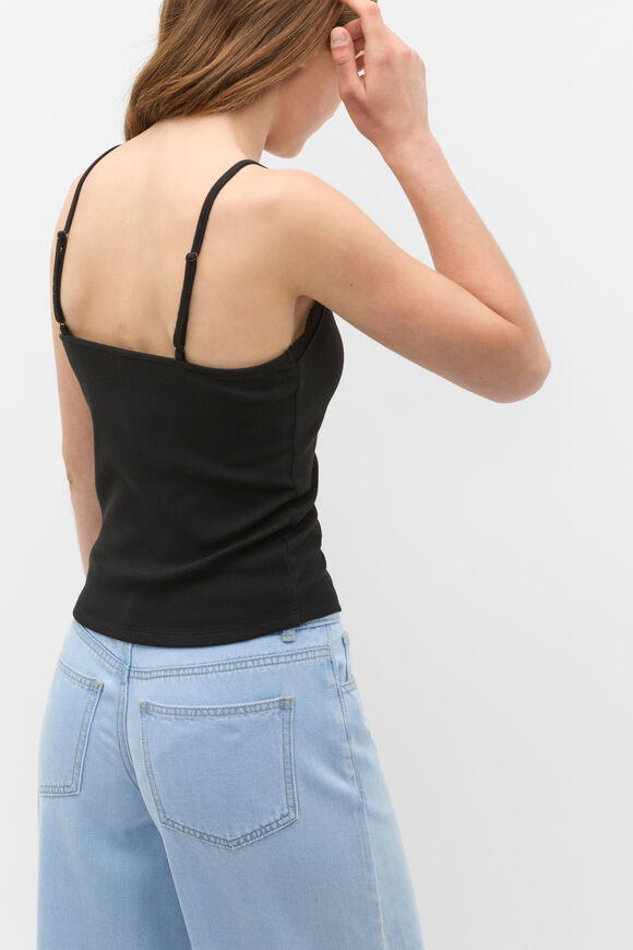 Lace Trim Cami  Black  hi-res